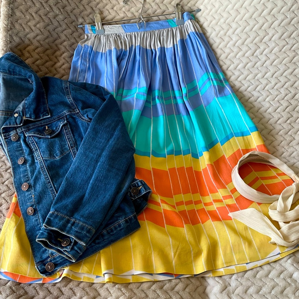 Vintage Colorful Striped Skirt - Picture 2 of 4